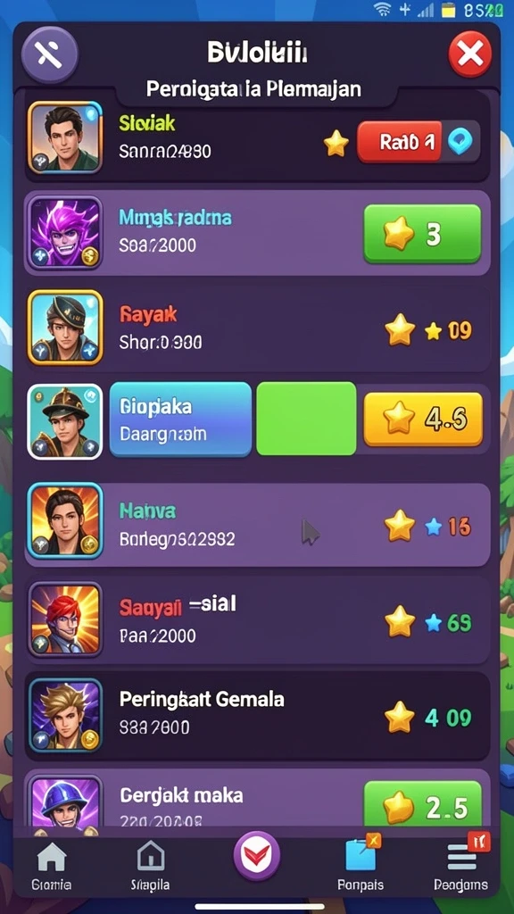 Berbagai mode permainan yang dapat dipilih sesuai selera.