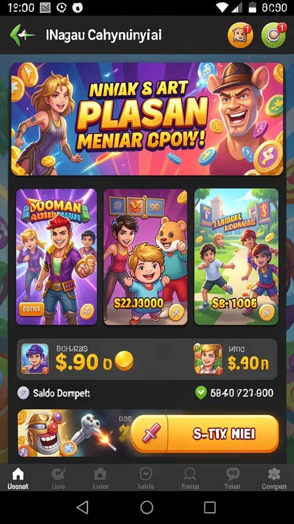 Screenshot menampilkan elemen upgrade dan item dalam permainan.